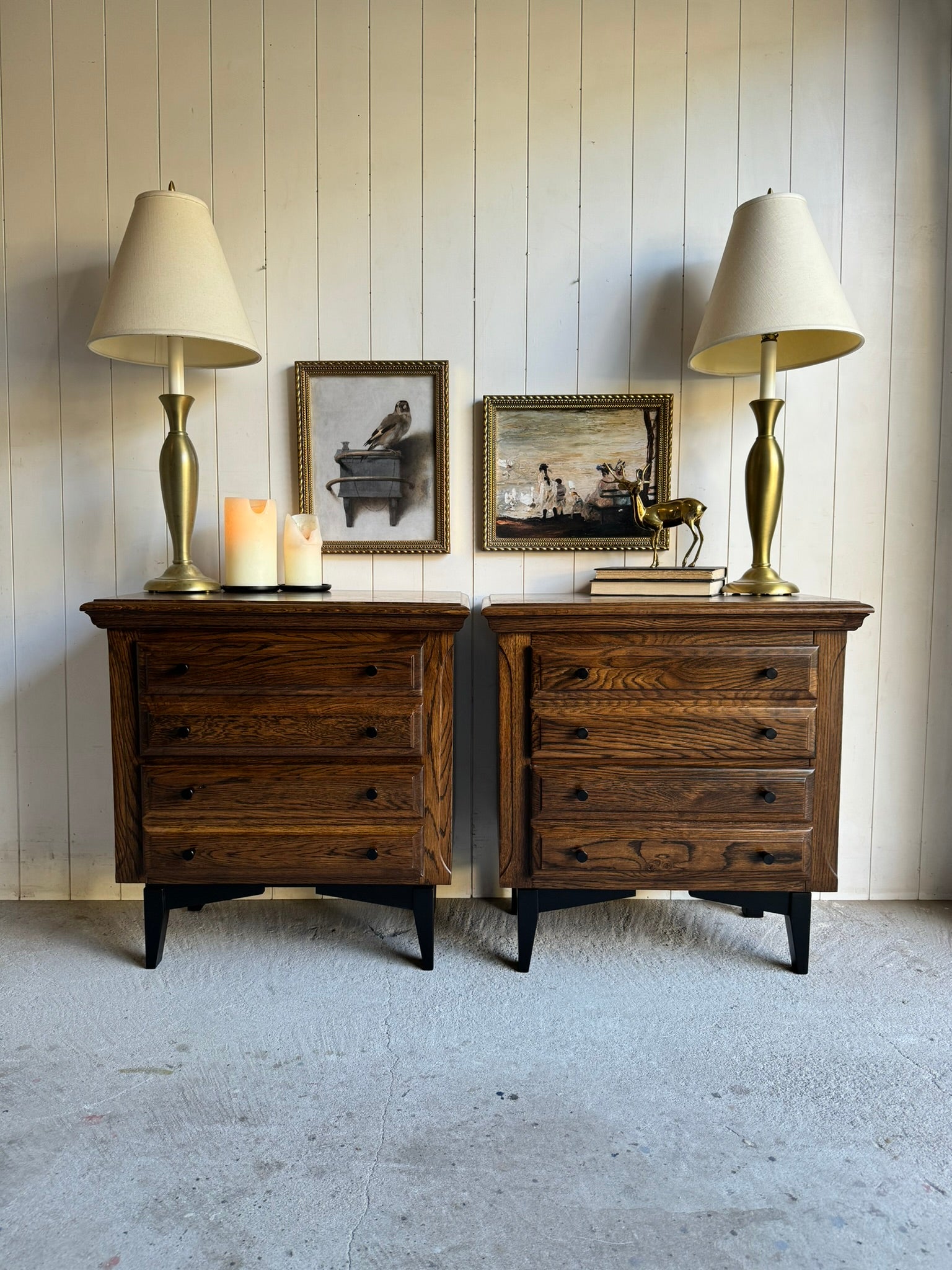 The Oak Nightstands in Espresso