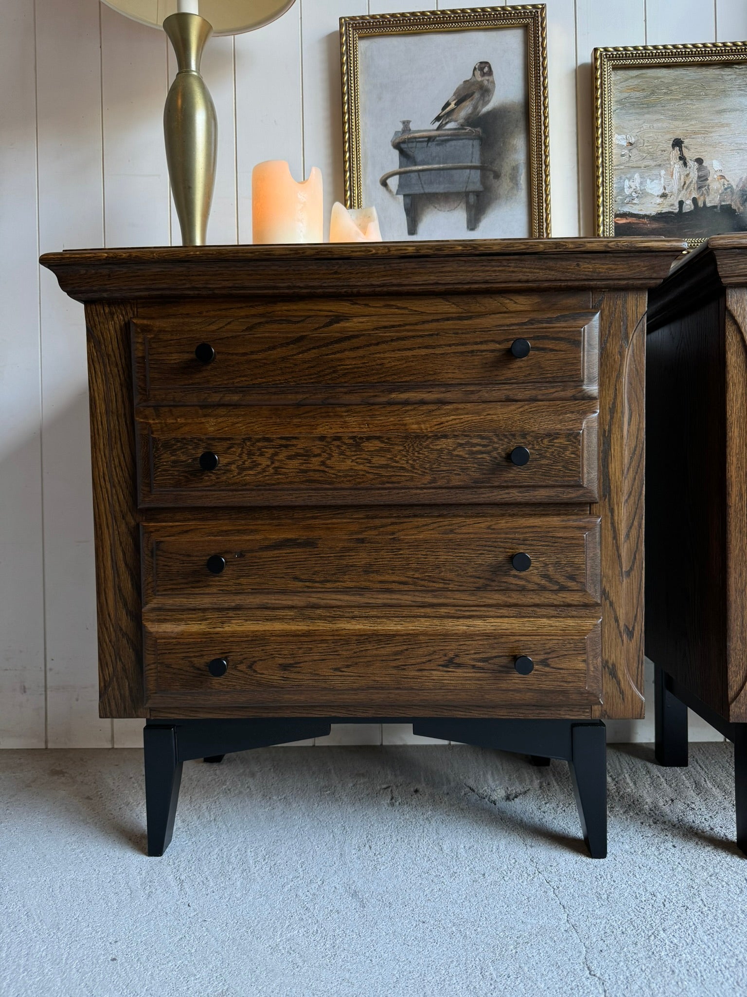The Oak Nightstands in Espresso