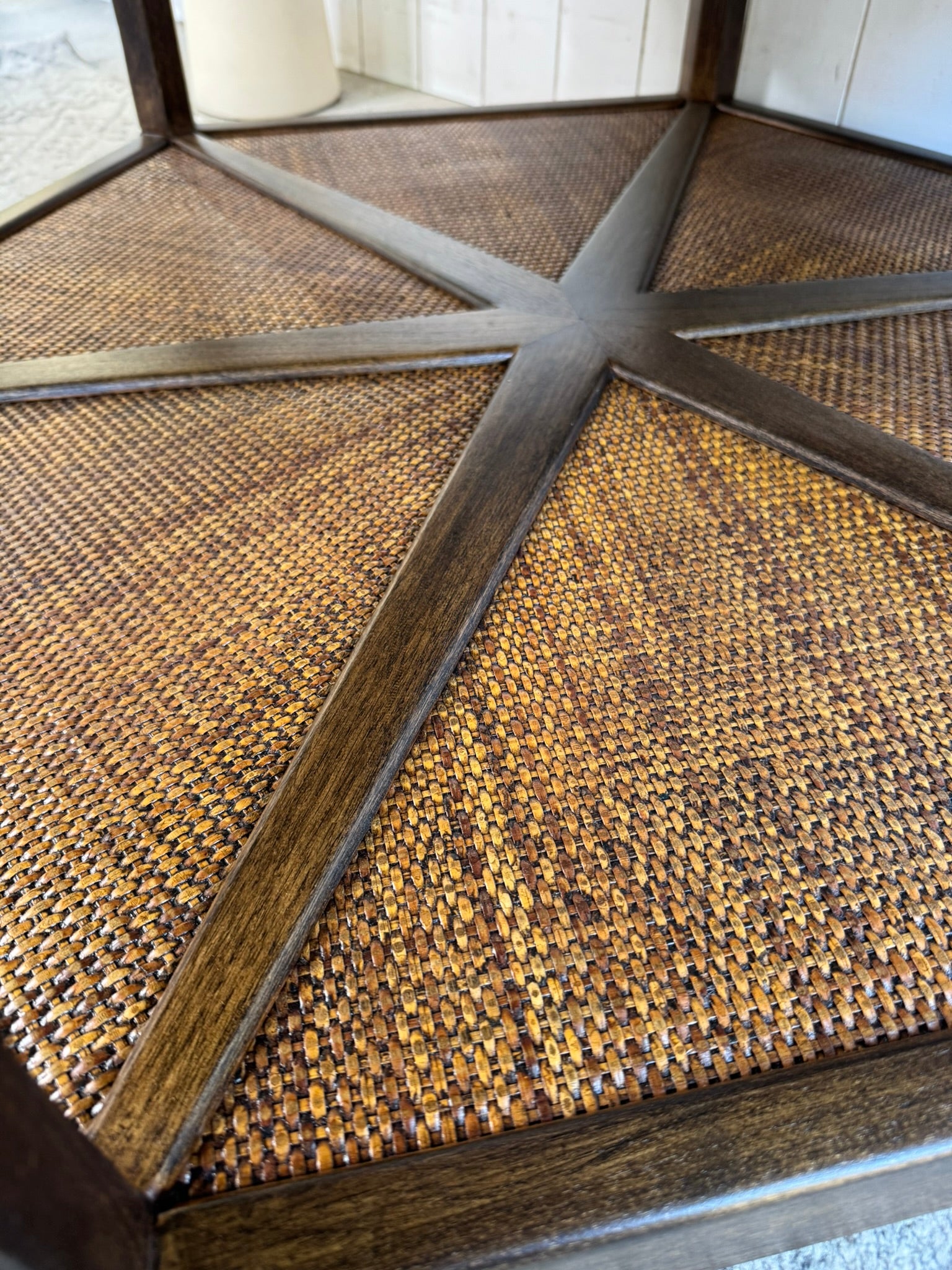 The Hexagon Coffee Table with Travertine Top